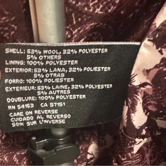 Guess - Women's Burgundy Coat - Picture 3 of 9